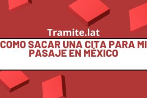 Como Sacar Una Cita Para Mi Pasaje En México
